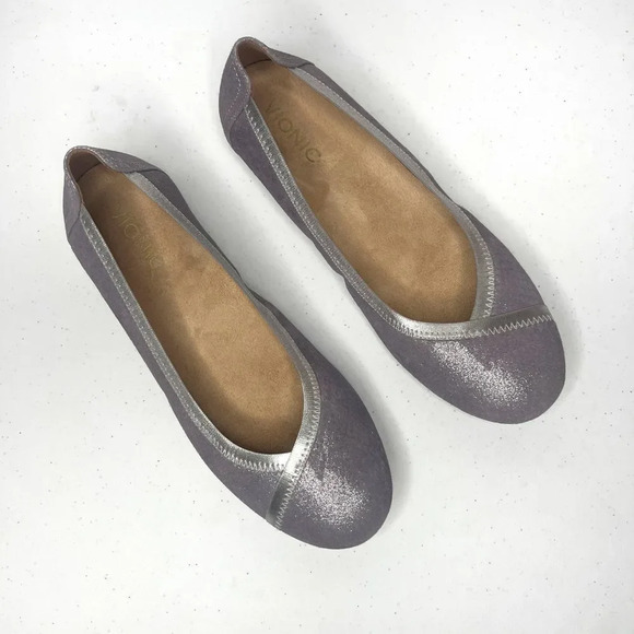 Vionic Caroll Metallic Lavender Pastel Slip On Ballet‎ Flats Size 6.5 - Picture 2 of 9